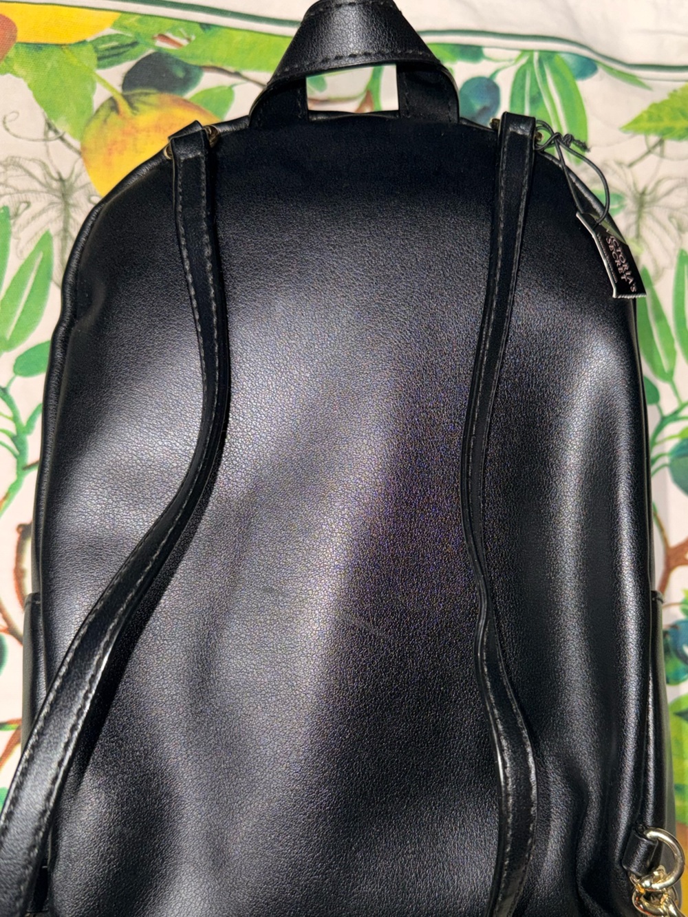 Victoria's Secret Black Quilted Backpack with Multicolored Studs - Picture 4 of 8